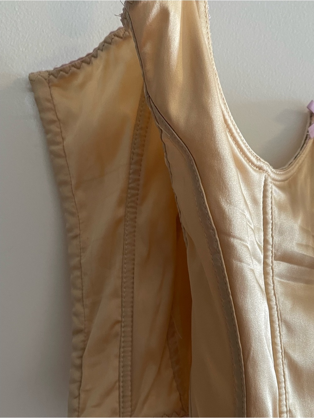 Vintage Roberto Cavalli Champagne Corset Bustier w Purple Lace - Picture 9 of 12